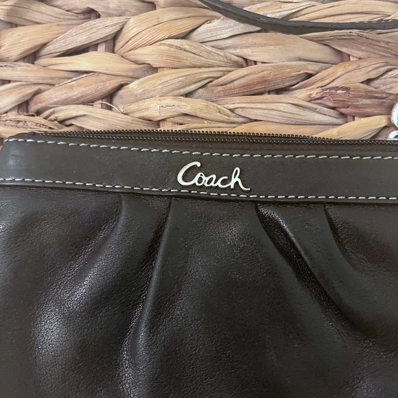 Authentic Coach  Black Leather Wristlet with  Silver Hardware - Picture 9 of 15